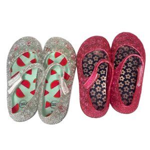 Bundle of Sparkly Girl's Jelly Shoes Clear and Pink